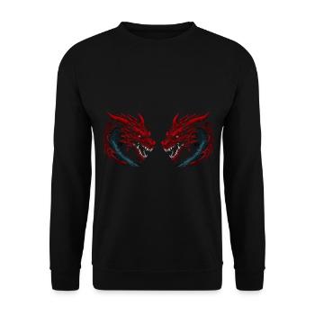 Dragon Mythical Creature Fantasy Fable Dragon - Unisex Sweatshirt - black - Front - Alina (178cm) & Michal (187cm)