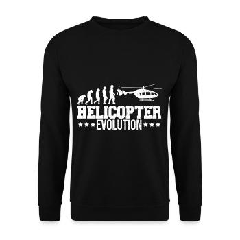Hélicoptère Heli Pilot Evolution - Sweat-shirt Unisexe - noir - Devant - Alina (178cm) & Michal (187cm)