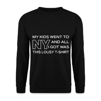 Meine Kinder gingen nach NY und alles, was ich bekam, war so lausig - Unisex Pullover - Schwarz - Vorne - Alina (178cm) & Michal (187cm)