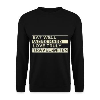 Vacances de voyage - Sweat-shirt Unisexe - noir - Devant - Alina (178cm) & Michal (187cm)