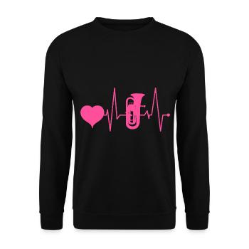 Euphonium Euphonist Girl Mama Heartbeat Pink - Unisex Sweatshirt - black - Front - Alina (178cm) & Michal (187cm)