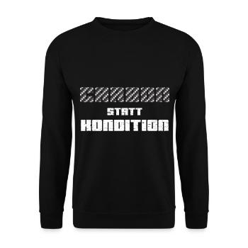 Carbon statt Kondition Fahrrad - Unisex Pullover - Schwarz - Vorne - Alina (178cm) & Michal (187cm)