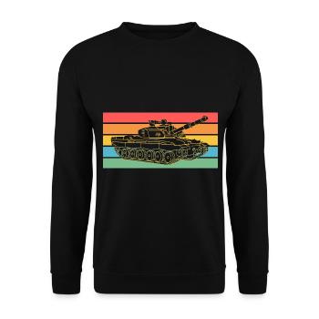 Tanker Soldat Rétro Char - Sweat-shirt Unisexe - noir - Devant - Alina (178cm) & Michal (187cm)