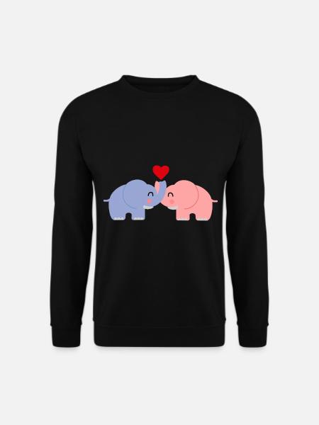 Elefant Liebe Paar - Unisex Pullover - Schwarz