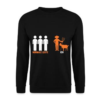 Ziege Ziegenbauer Bauernhof Landwirt Bauer Ziegen - Unisex Pullover - Schwarz - Vorne - Alina (178cm) & Michal (187cm)