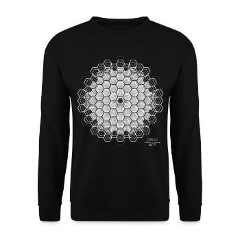 Techno / Trance / Illusion / DREW ART - Sweat-shirt Unisexe - noir - Devant - Alina (178cm) & Michal (187cm)