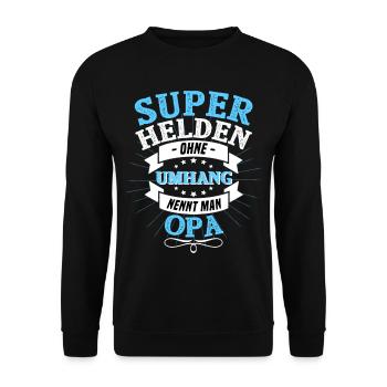 Superheroes without a cloak are called Grandpa - Unisex Sweatshirt - black - Front - Alina (178cm) & Michal (187cm)