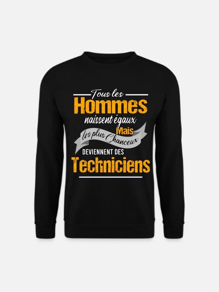 Tous les hommes sont égaux et techniciens - Sweat-shirt Unisexe - noir
