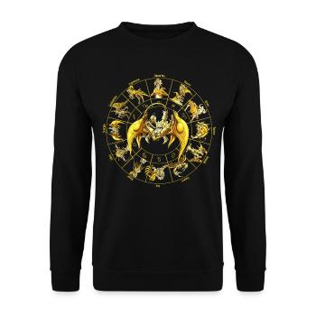 Starsign Göttliche Skorpion Rüstung - Unisex Pullover - Schwarz - Vorne - Alina (178cm) & Michal (187cm)