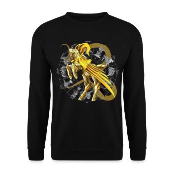 Capricorn Zodiac Divine Armor - Unisex Sweatshirt - black - Front - Alina (178cm) & Michal (187cm)