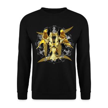 Gemini Zodiac Divine Armor - Unisex Sweatshirt - black - Front - Alina (178cm) & Michal (187cm)