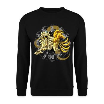 Leo Zodiac Divine Armor - Unisex Sweatshirt - black - Front - Alina (178cm) & Michal (187cm)
