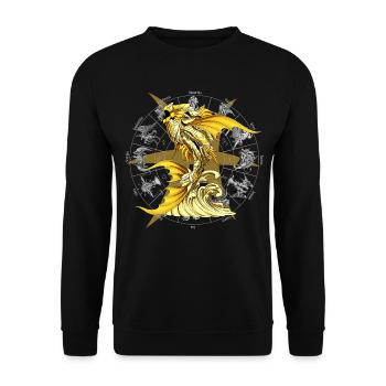Pisces Zodiac Divine Armor - Unisex Sweatshirt - black - Front - Alina (178cm) & Michal (187cm)