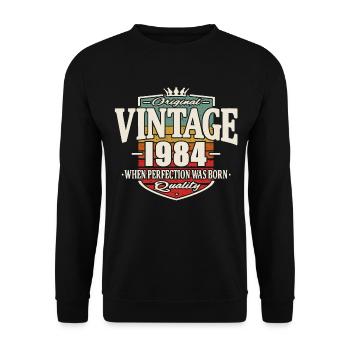 Vintage 1984 - Unisex Sweatshirt - black - Front - Alina (178cm) & Michal (187cm)