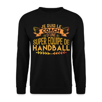 coach handball Cadeau coach Handball fan handball! - Sweat-shirt Unisexe - noir - Devant - Alina (178cm) & Michal (187cm)