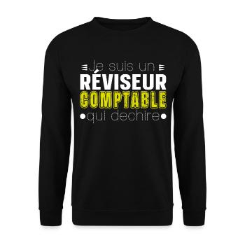 Réviseur Comptable Comptabilité Cadeau Homme - Sweat-shirt Unisexe - noir - Devant - Alina (178cm) & Michal (187cm)