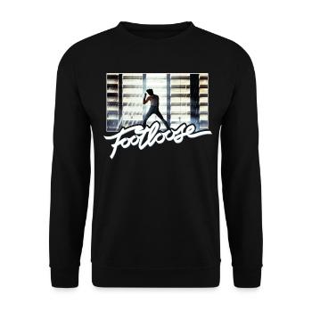 Footloose Kultige Lagerhaus-Tanzszene Zu Never - Unisex Pullover - Schwarz - Vorne - Alina (178cm) & Michal (187cm)