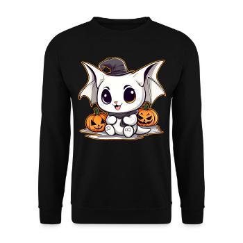 Mignon monstre d’Halloween avec des citrouilles - Sweat-shirt Unisexe - noir - Devant - Alina (178cm) & Michal (187cm)
