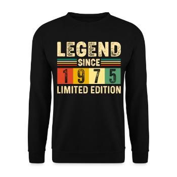 Legend Since 1975 Birthday 50 Years 50 Jahre - Unisex Sweatshirt - black - Front - Alina (178cm) & Michal (187cm)