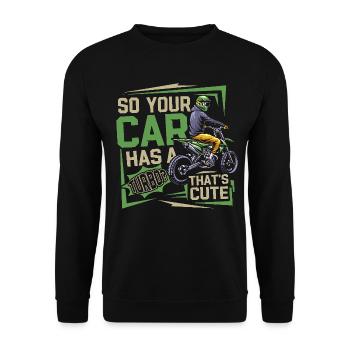 Moto de course - Sweat-shirt Unisexe - noir - Devant - Alina (178cm) & Michal (187cm)