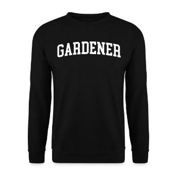 gardener arch text classic gardening lover - Unisex Sweatshirt - black - Front - Alina (178cm) & Michal (187cm)