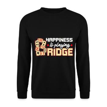 Being happy means playing bridge - Unisex Sweatshirt - black - Front - Alina (178cm) & Michal (187cm)