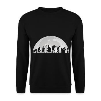 Gamer Mitternacht Vollmond Mond Evolution Gaming - Unisex Pullover - Schwarz - Vorne - Alina (178cm) & Michal (187cm)