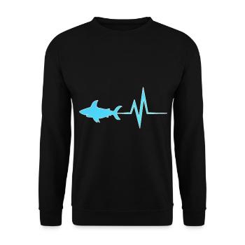EKG Shark / requin - Sweat-shirt Unisexe - noir - Devant - Alina (178cm) & Michal (187cm)