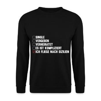 Sizilianer Sizilianisch Sizilien - Unisex Pullover - Schwarz - Vorne - Alina (178cm) & Michal (187cm)