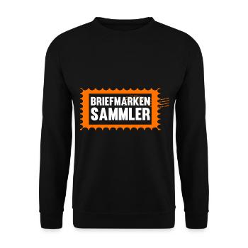 Philatelie Briefmarkensammlung Briefmarkensammler - Unisex Pullover - Schwarz - Vorne - Alina (178cm) & Michal (187cm)