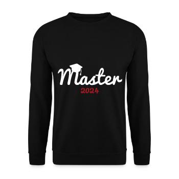 Master Hut 2024 Abschluss Mastertitel Student - Unisex Pullover - Schwarz - Vorne - Alina (178cm) & Michal (187cm)