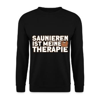 Saunagänger Saunieren Sauna - Unisex Pullover - Schwarz - Vorne - Alina (178cm) & Michal (187cm)