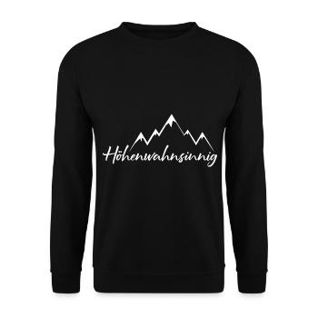 Berge Gebirge Wandern Höhenwahnsinnig - Unisex Pullover - Schwarz - Vorne - Alina (178cm) & Michal (187cm)