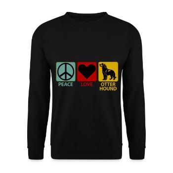 Otterhound Otter Dog Mom Peace Love - Unisex Sweatshirt - black - Front - Alina (178cm) & Michal (187cm)