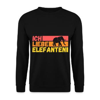 Elefant Elefanten - Unisex Pullover - Schwarz - Vorne - Alina (178cm) & Michal (187cm)