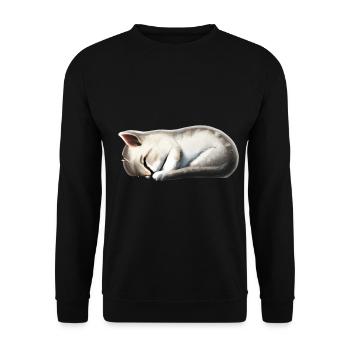 Chat endormi - Sweat-shirt Unisexe - noir - Devant - Alina (178cm) & Michal (187cm)