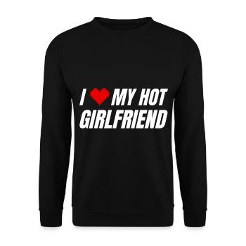I Heart My Gamer Girl Girlfriend Zocken Pc Zocker - Unisex Pullover - Schwarz - Vorne - Alina (178cm) & Michal (187cm)