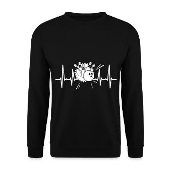 Joueur de bowling heartbeat bowling - Sweat-shirt Unisexe - noir - Devant - Alina (178cm) & Michal (187cm)