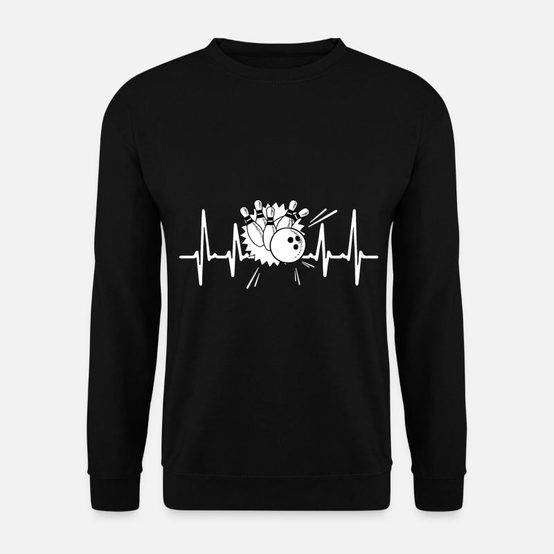 Bowling heartbeat bowling player - Unisex Sweatshirt - black