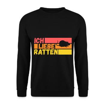 Nagetier Ratte Ratten - Unisex Pullover - Schwarz - Vorne - Alina (178cm) & Michal (187cm)