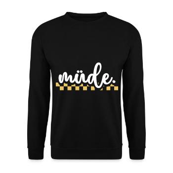 müde - Unisex Pullover - Schwarz - Vorne - Alina (178cm) & Michal (187cm)