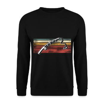 Angeln Angler Fischen - Unisex Pullover - Schwarz - Vorne - Alina (178cm) & Michal (187cm)