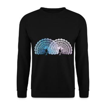 Cute Peacock - Unisex Sweatshirt - black - Front - Alina (178cm) & Michal (187cm)