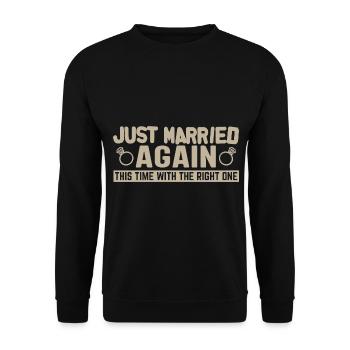 Just Married Again - Unisex Pullover - Schwarz - Vorne - Alina (178cm) & Michal (187cm)