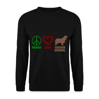 Chocolat Cocker Épagneul Maman Paix Amour - Sweat-shirt Unisexe - noir - Devant - Alina (178cm) & Michal (187cm)