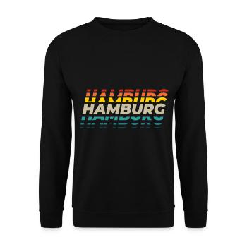 Hamburg City Vintage Design - Unisex Sweatshirt - black - Front - Alina (178cm) & Michal (187cm)