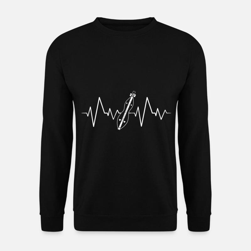 Dulcimer Instrument Herzschlag - Unisex Pullover - Schwarz