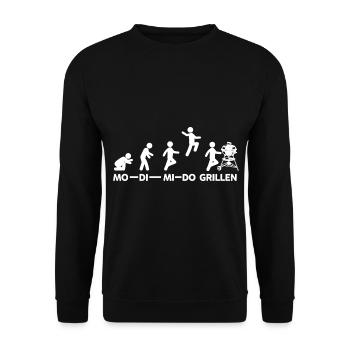Grillen Griller Grill Grillparty Geschenk - Unisex Pullover - Schwarz - Vorne - Alina (178cm) & Michal (187cm)