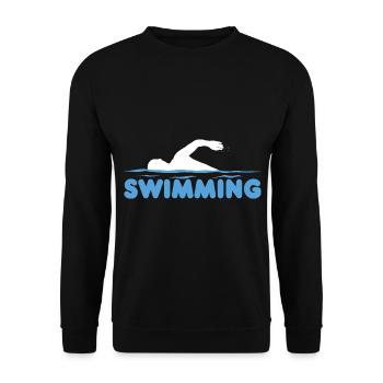 Schwimmer Wasser Schwimmen Schwimmbad Geschenk - Unisex Pullover - Schwarz - Vorne - Alina (178cm) & Michal (187cm)