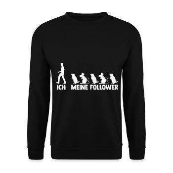 Ich und meine Follower Degu - Unisex Pullover - Schwarz - Vorne - Alina (178cm) & Michal (187cm)